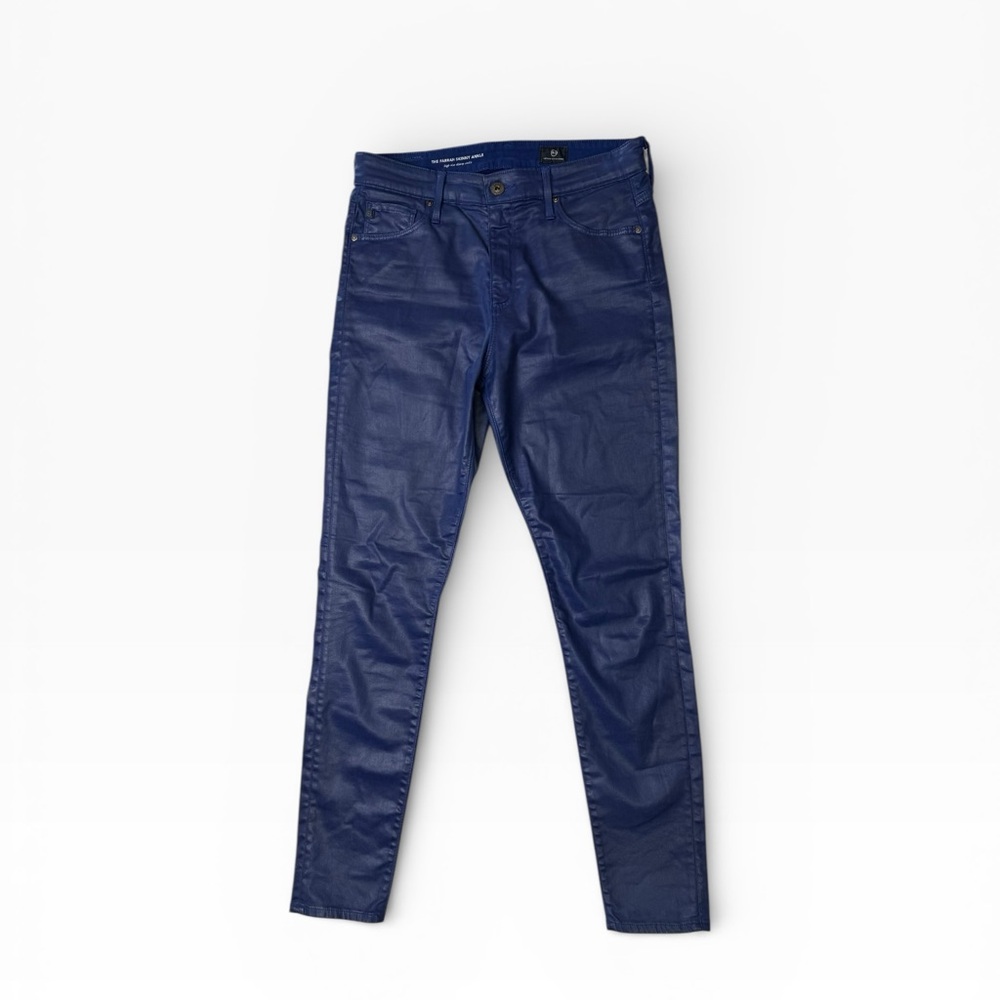 Farrah Skinny Ankle in
Leatherette It Egyptian Blue